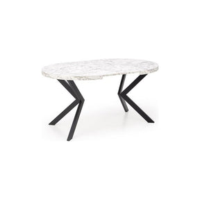 Masa extensibila PERONI, alb/gri/negru, PAL furniruit /otel, 100/250x100x75 cm