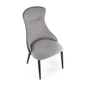 Scaun K434, gri/negru, stofa catifelata/piele ecologica, 53x54x97 cm