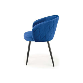 Scaun tapitat K430, albastru, stofa catifelata, 61x54x77 cm