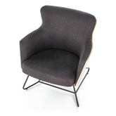 Fotoliu CHILLOUT, stofa gri inchis/stejar natural, 74x67x79 cm
