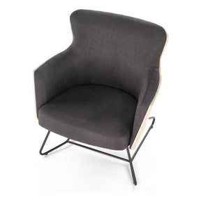 Fotoliu CHILLOUT, stofa gri inchis/stejar natural, 74x67x79 cm