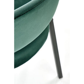Scaun K473, stofa catifelata verde inchis, 54x58x82 cm