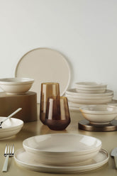 Set de cina FITC18Y4740158, 18 piese, alb, portelan