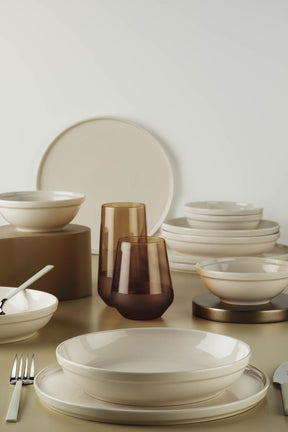 Set de cina FITC18Y4740158, 18 piese, alb, portelan
