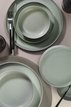 Set de cina MOD16YS720162, 16 piese, verde deschis, portelan