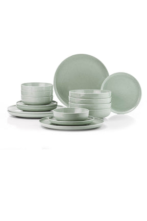 Set de cina MOD16YS720162, 16 piese, verde deschis, portelan