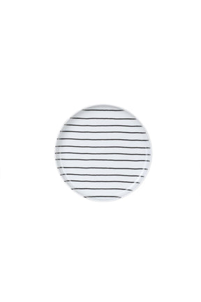 Set 4 farfurii pentru desert 710KTP3639, alb/negru, portelan, 15 cm