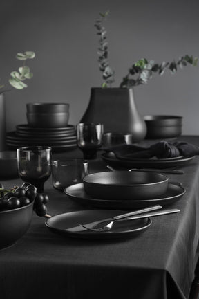 Set de cina CRT16YS740170, 16 piese, negru mat, portelan