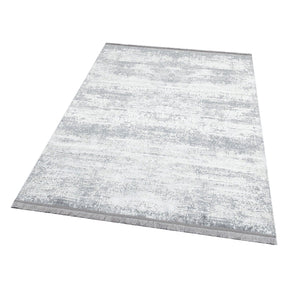 Covor living, 160x230 cm, forma dreptunghiulara, poliester/acril, alb/gri, ST 01