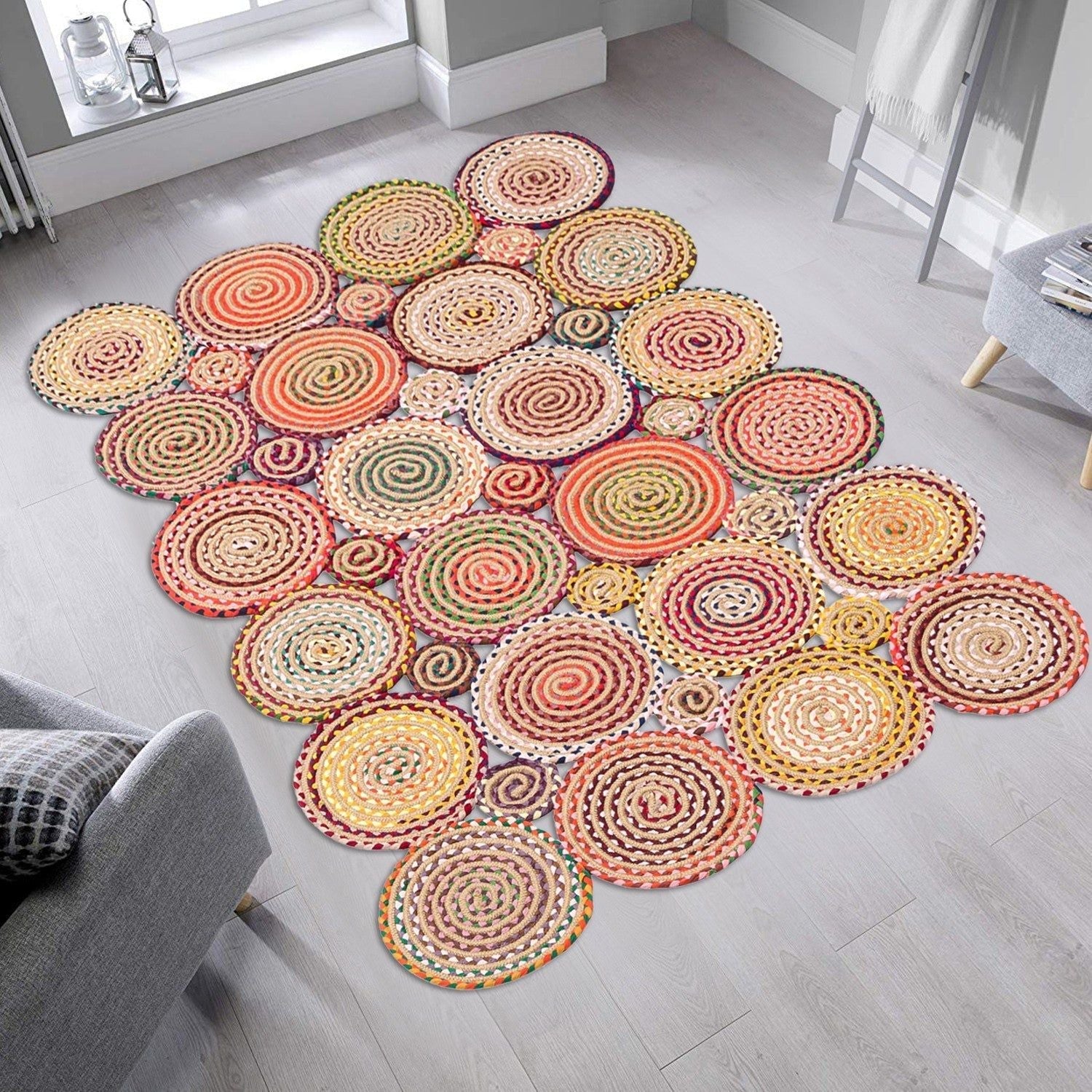 Covor living X 01, 120x180 cm, multicolor, dreptunghiular, 50% bumbac/50% poliester,