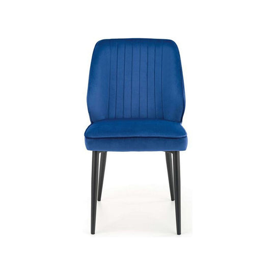 Scaun tapitat K432, albastru, stofa catifelata, 48x57x85 cm