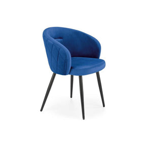 Scaun tapitat K430, albastru, stofa catifelata, 61x54x77 cm