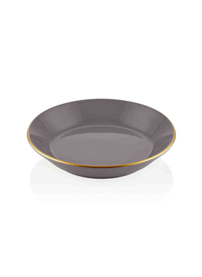 Set 6 farfurii BSC0024, gri, ceramica, 20x3 cm