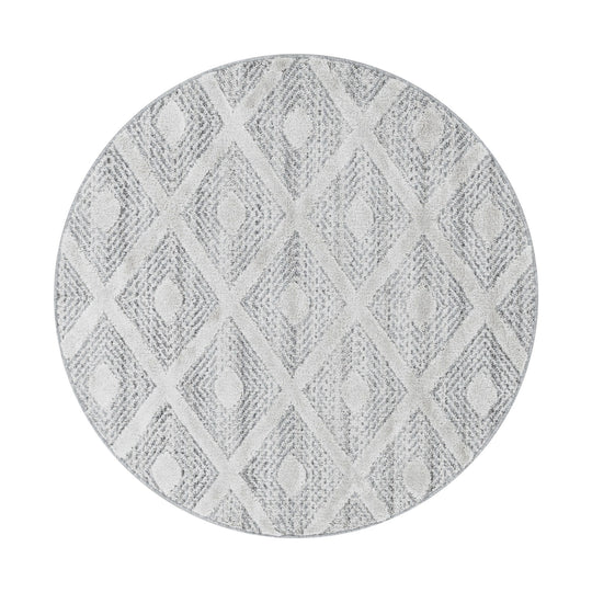Covor PISA, 160x160 cm, forma rotunda, polipropilena, gri, 4707