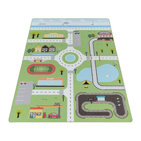 Covor PLAY, 100x150 cm, forma dreptunghiulara, material sintetic, verde, 2902