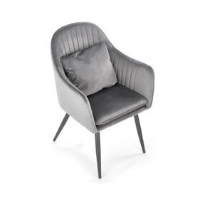 Scaun K464, stofa catifelata gri, 58x59x84 cm
