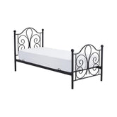 Pat PANAMA 90, negru, cadru metalic, 94x209x93 cm