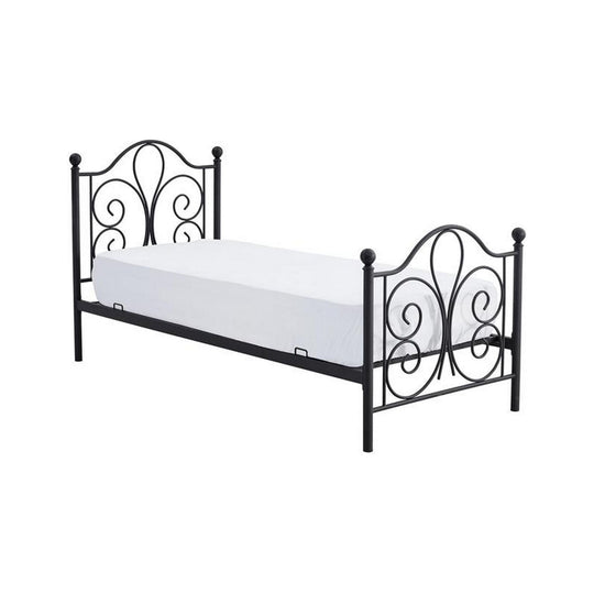 Pat PANAMA 90, negru, cadru metalic, 94x209x93 cm