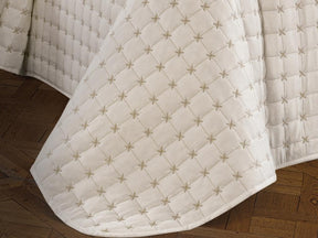 Set cuvertura pat dublu 773NVA1247, crem, bumbac, 250x260 cm, cu 3 fete de perna