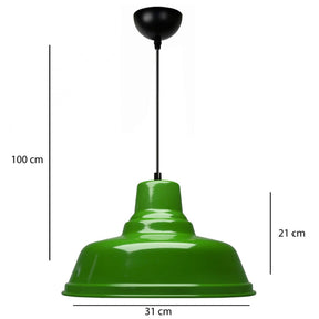 Lustra AYD-3708, verde, metal, 31x100 cm
