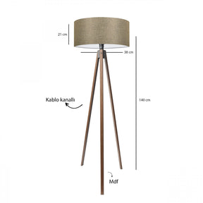 Lampadar AYD-3687, bej, material textil, 21x38x140 cm