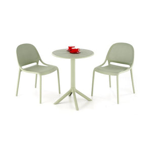 Masa CALVO, verde menta, polipropilena, 60x60x72 cm