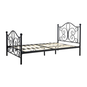Pat PANAMA 120, negru, cadru metalic, 124x209x93 cm