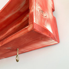 Raft RAF212, rosu, lemn, 70x10x21 cm