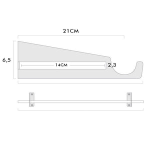 Polita LAM017, nuc, lemn, 60x14x7 cm