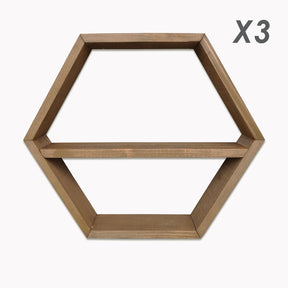 Set 6 rafturi RAF109, nuc, lemn de molid, 40x10x37 cm