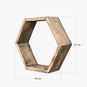 Set 6 rafturi RAF109, nuc, lemn de molid, 40x10x37 cm