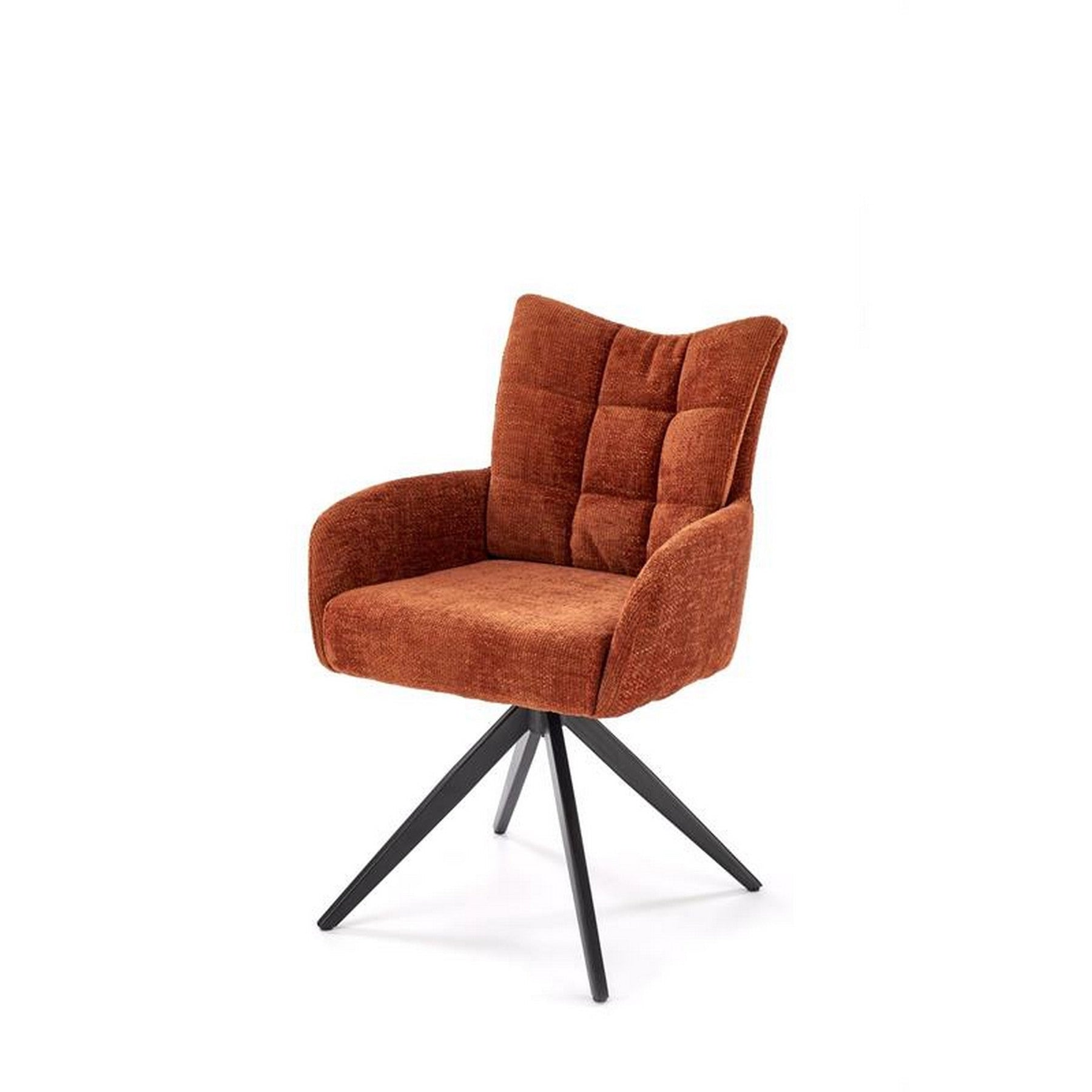 Scaun rotativ K540, caramiziu/negru, stofa clasica/metal, 60x63x89 cm
