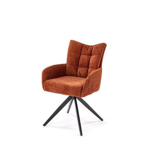 Scaun rotativ K540, caramiziu/negru, stofa clasica/metal, 60x63x89 cm