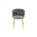 Scaun K517, gri/auriu, stofa catifelata/metal, 57x60x79 cm