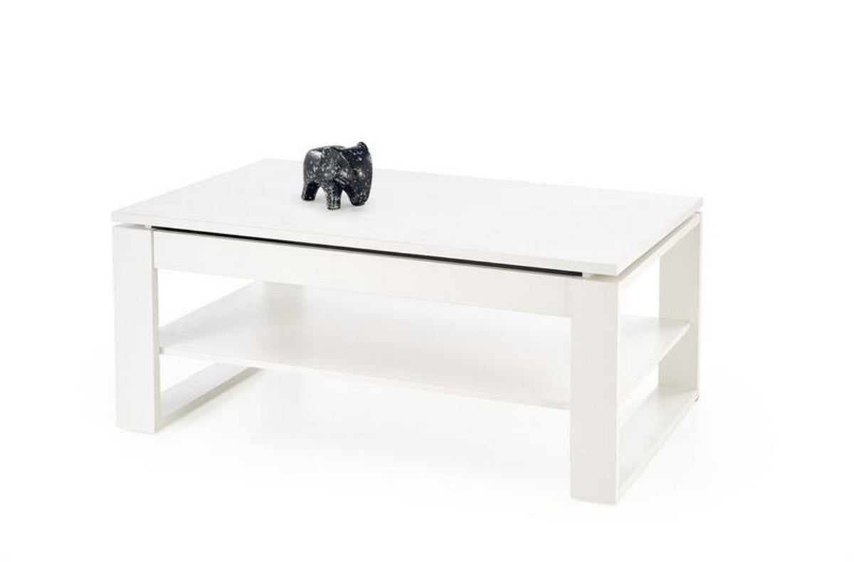 Masuta cafea BETTY, alb, PAL laminat, 120x65/92x50/72 cm