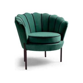 Fotoliu ANGELO, verde/negru, stofa catifelata, 73x73x75 cm