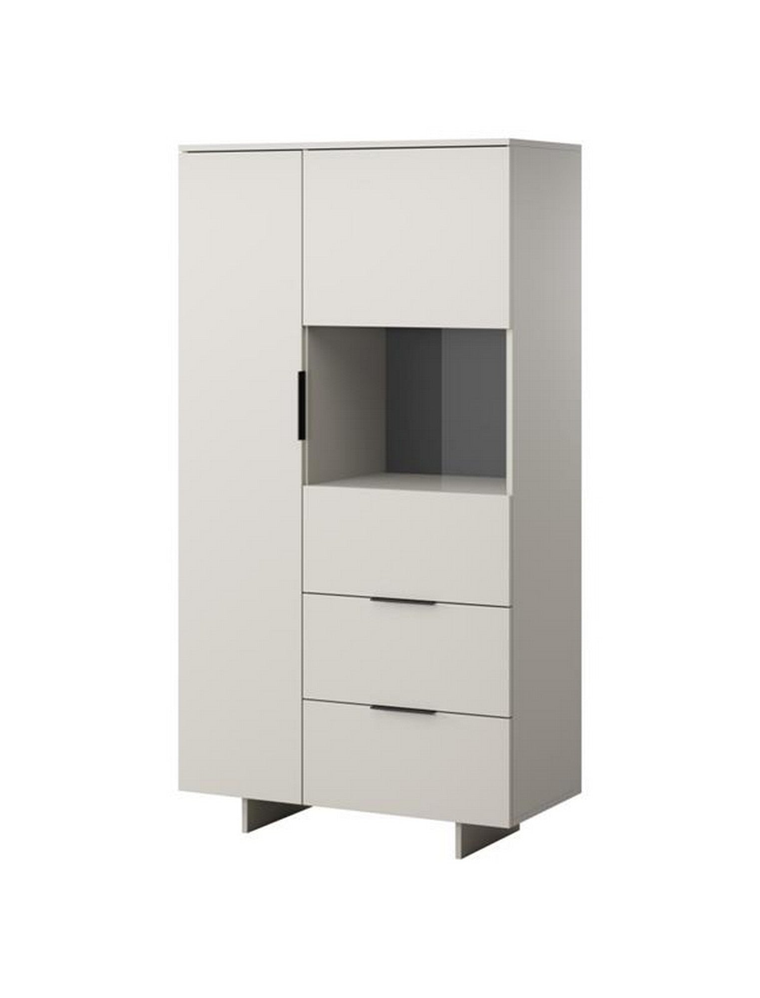 Vitrina ALMA, casmir, PAL/sticla, 90x42x170 cm
