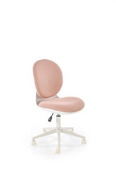 Scaun birou ORION 2, roz deschis/alb, stofa clasica/polipropilena, 46x55x89/99 cm