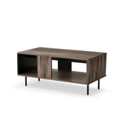 Masuta cafea SWING LAW-1, nuc/negru, PAL laminat/metal, 100x54x45 cm
