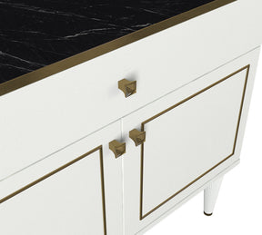 Comoda RAVENNA, alb/negru cu efect de marmura, PAL melaminat, 90x45x76 cm
