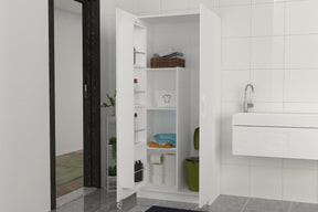 Dulap baie ODEON V2, alb, PAL, cu 2 usi, 76x44x180 cm