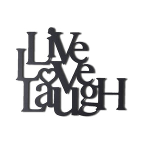 Accesoriu decorativ de perete Little Love Laugh, 100% metal, negru, 40x49 cm