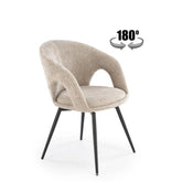 Scaun rotativ K550, bej/negru, stofa clasica/metal, 57x57x78 cm
