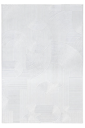 Covor MODA, 40x60 cm, forma dreptunghiulara, poliester, gri/crem, 1560
