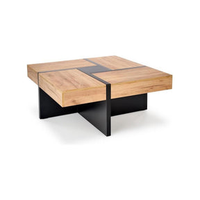 Masuta de cafea SEVILLA, negru/stejar craft, PAL, 100x100x47 cm