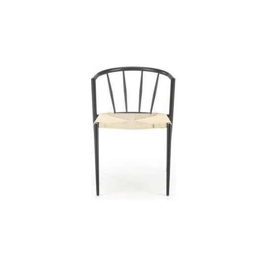 Scaun K515, negru/natural, sfoara/otel, 51x52x72 cm