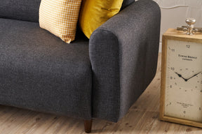 Set canapea si fotoliu NOYA CHENILLE, gri antracit, stofa