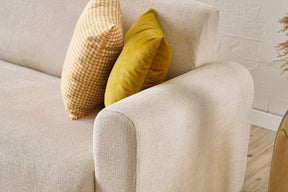 Set canapea si fotoliu NOYA CHENILLE, crem, stofa
