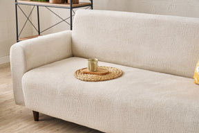 Set canapea si fotoliu NOYA CHENILLE, crem, stofa