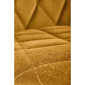 Scaun tapitat K450, galben, stofa catifelata, 44x58x85 cm
